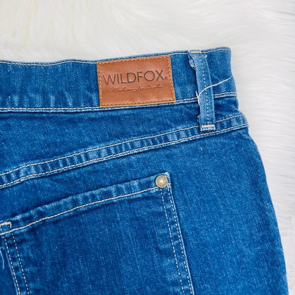 Wild fox Hello Legs Blue Distressed Raw Hem Denim Short Jeans Shorts - Picture 5 of 7